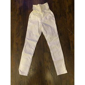 Indigo Blue Womens White Maternity Jeans Skinny Sz  XS Small Spot, Pls See Pics